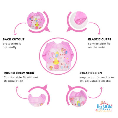 Sleeved Washable Waterproof Bib/Apron with Pocket & Tying Robe