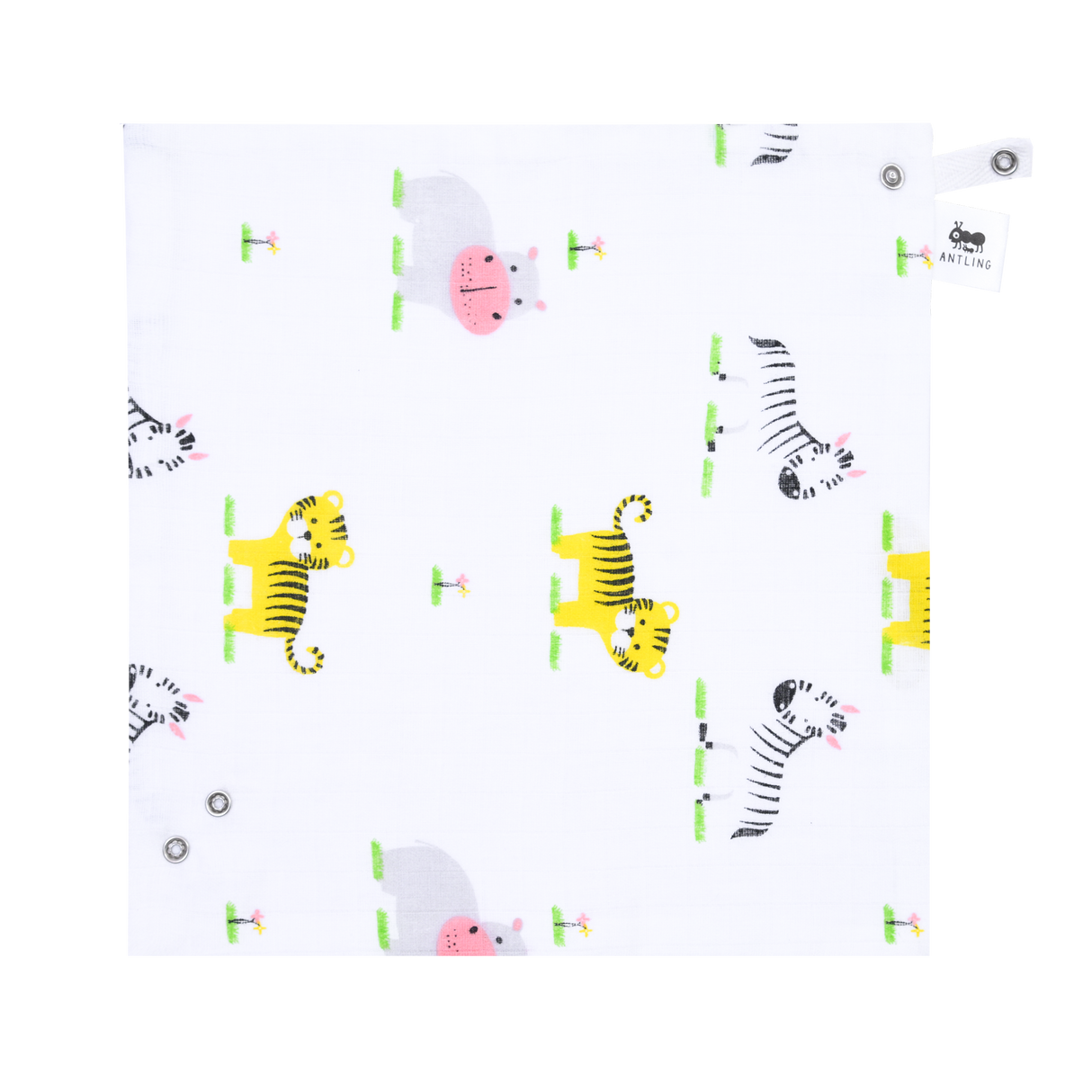 Muslin Bib cum Wash Cloth (2 layers) - Pack of 4 prints