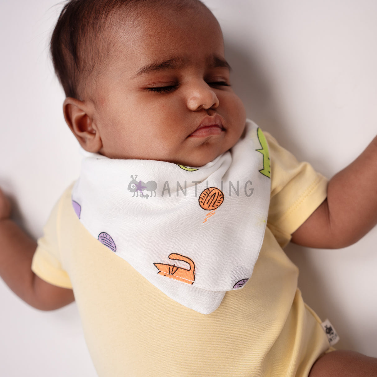 Muslin Bib cum Wash Cloth (2 layers) - Pack of 3 prints