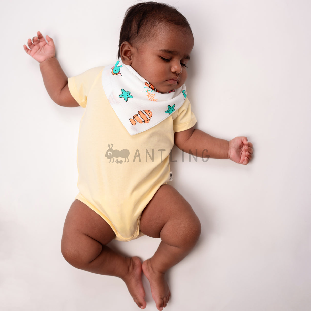 Muslin Bib cum Wash Cloth (2 layers) - Pack of 4 prints