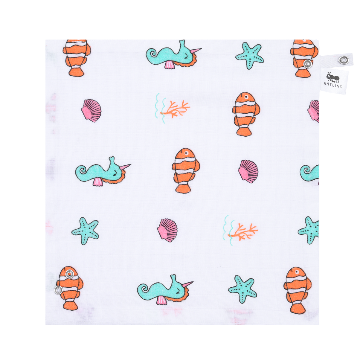 Muslin Bib cum Wash Cloth (2 layers) - Pack of 4 prints