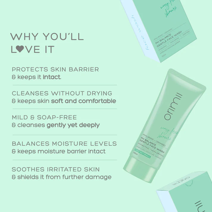 pH Balance Hydrating Gentle Face Wash with Ceramides - Pregnancy Safe