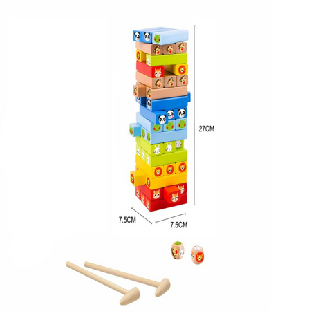 Open Ended Jungle Tumble Wooden Stacking Game