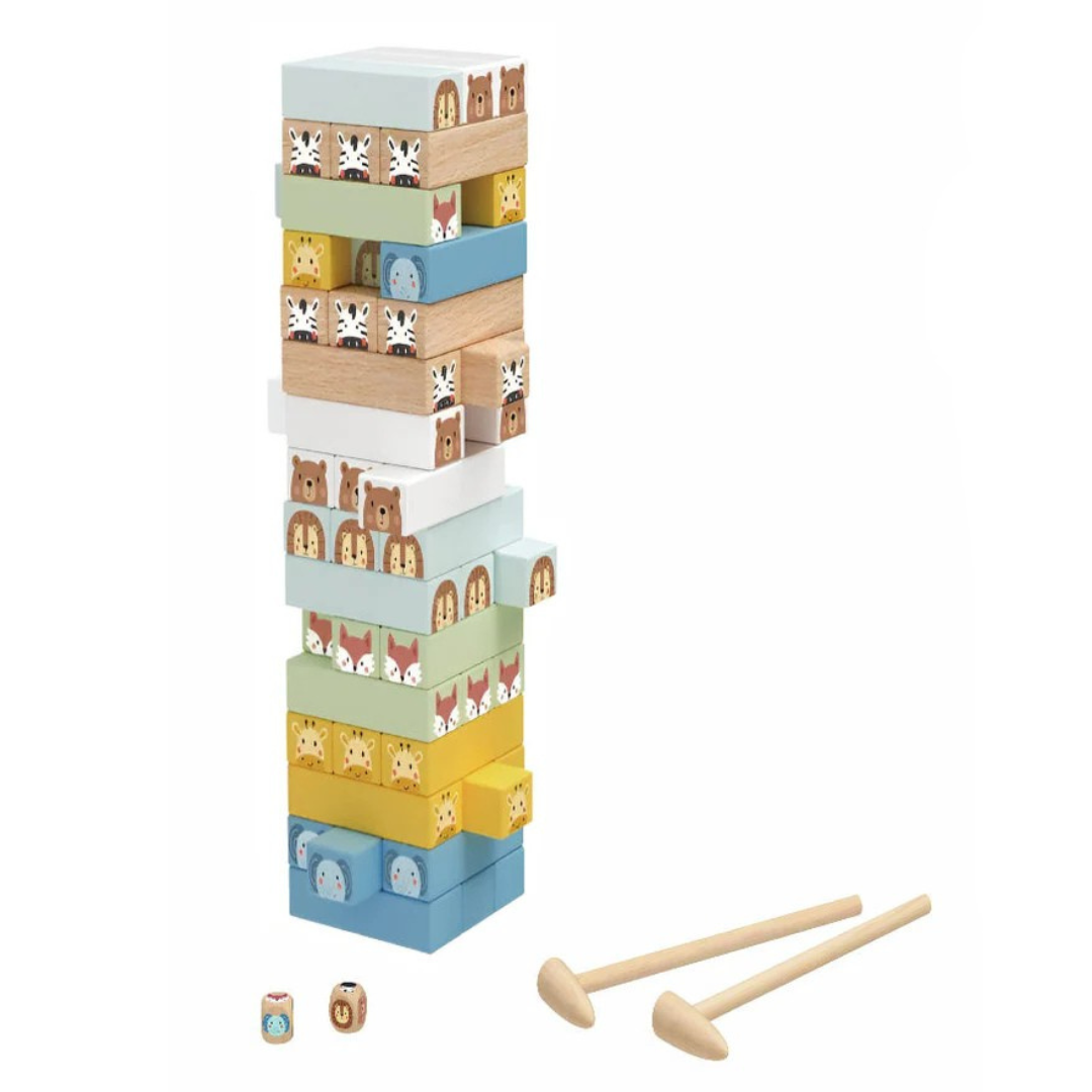 Open Ended Jungle Tumble Wooden Stacking Game