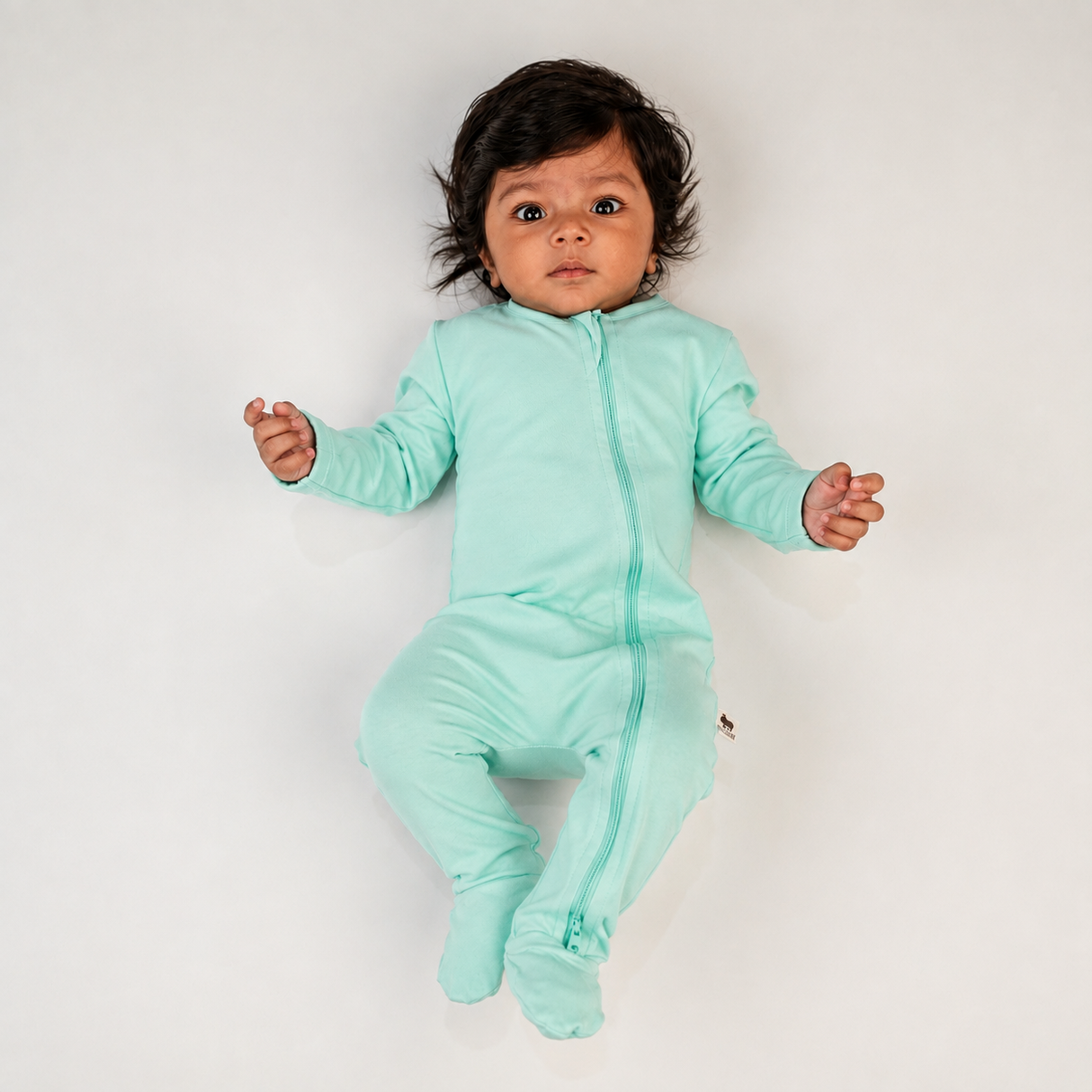 Premium Footed Rompers - Cyan