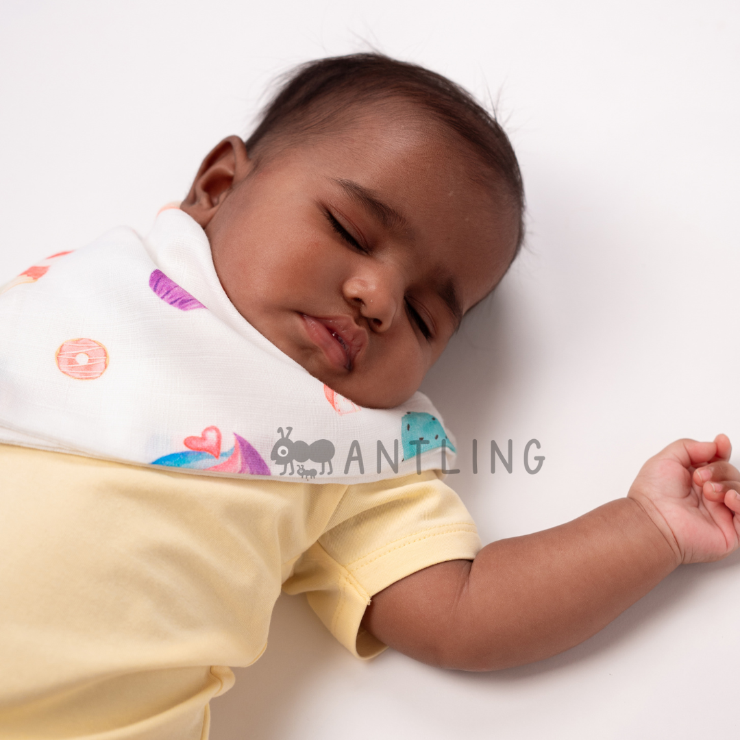 Premium Muslin Bib cum Wash Cloth (2 layers) - Pack of 3 prints