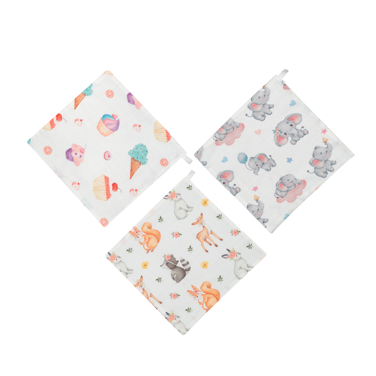 Premium Muslin Wipes (3 layers) - Pack of 3 prints