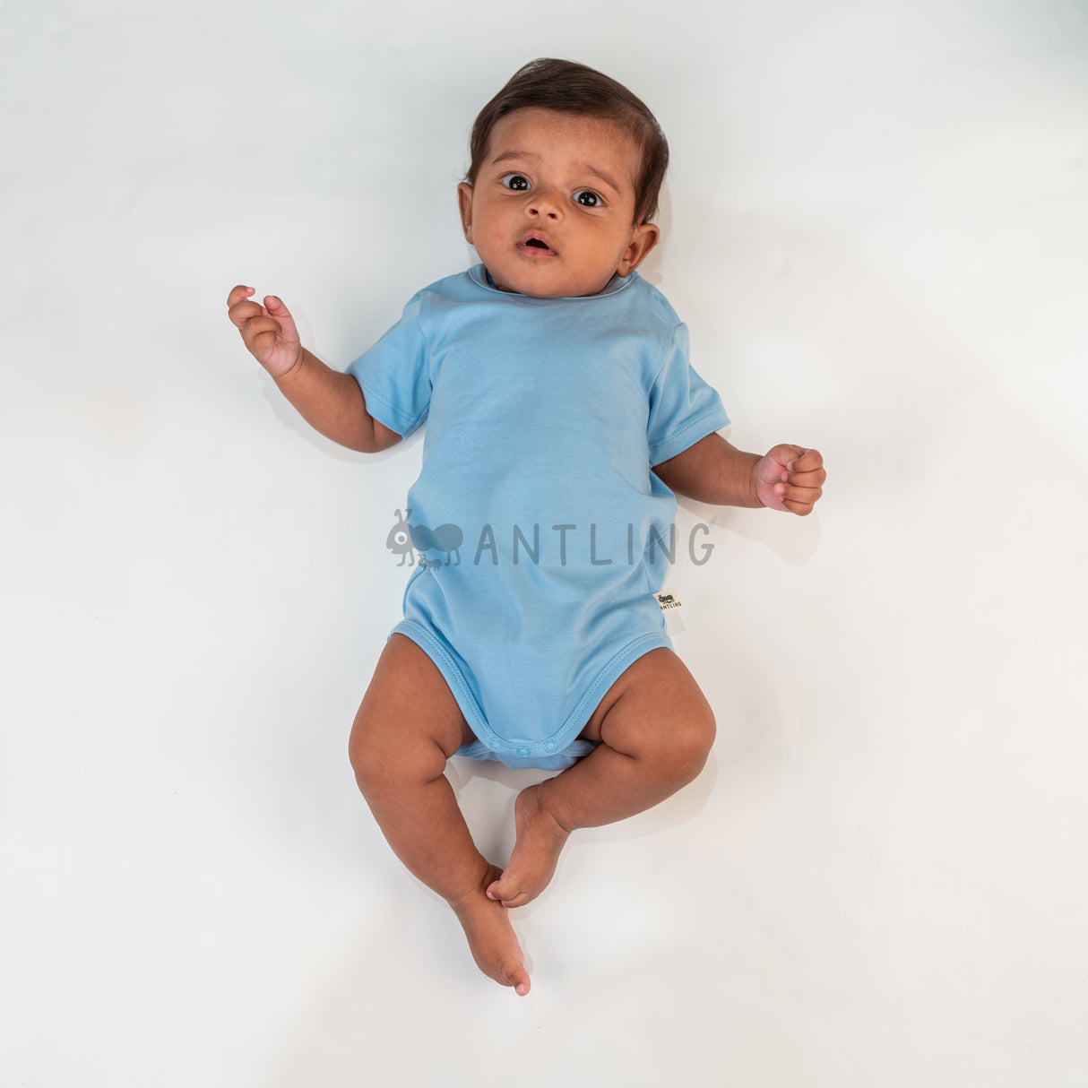 Premium Baby Unisex Cotton Half Sleeve Romper - Ice