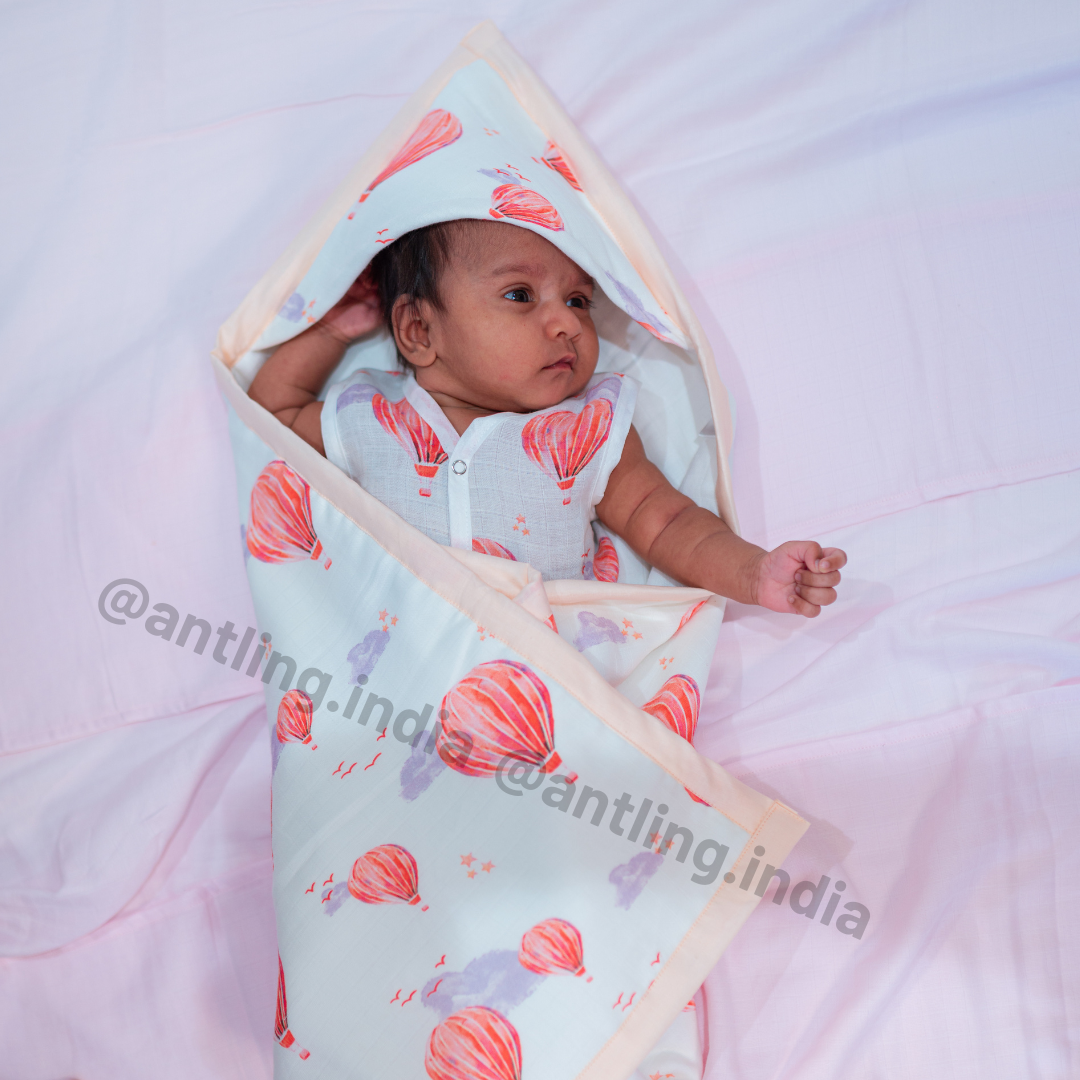 Premium 8 Layers Muslin Receiving Blanket - Balloon Festival