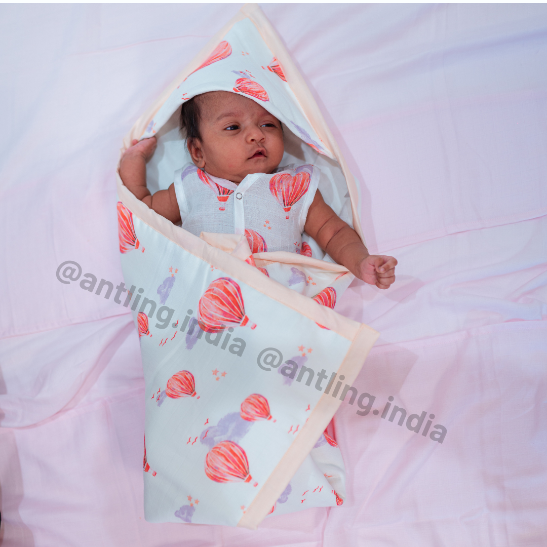 Premium 8 Layers Muslin Receiving Blanket - Balloon Festival