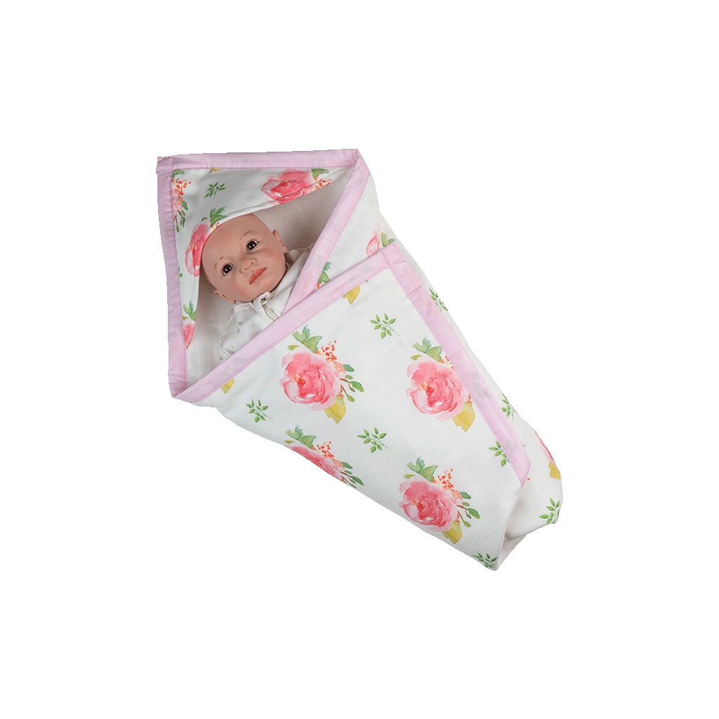 Premium Receiving Blanket (8 layers) - Rose Garden