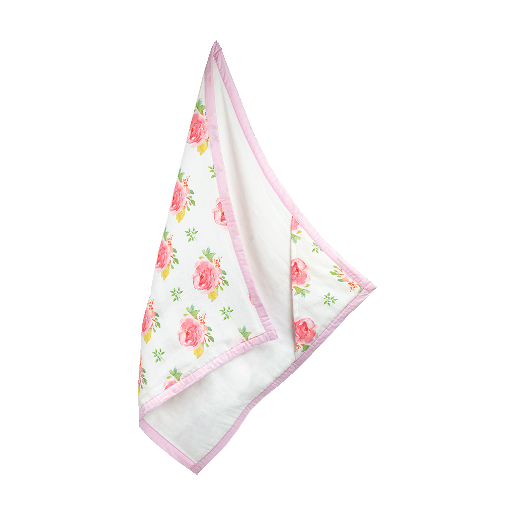 Premium Receiving Blanket (8 layers) - Rose Garden