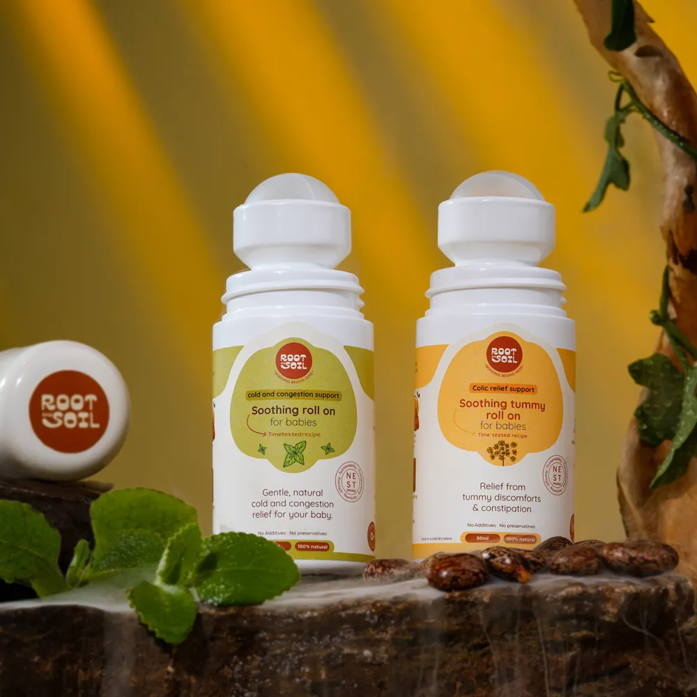 Instant Relief Combo for Babies - Colic relief tummy roll-on + Calm and comforting roll-on