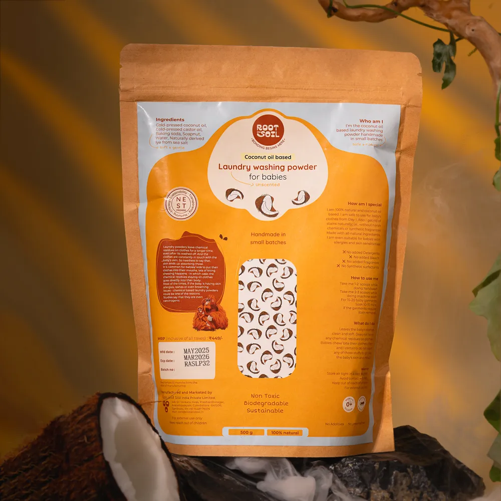 Natural Baby laundry washing powder (Coconut Oil based) - pack of 2