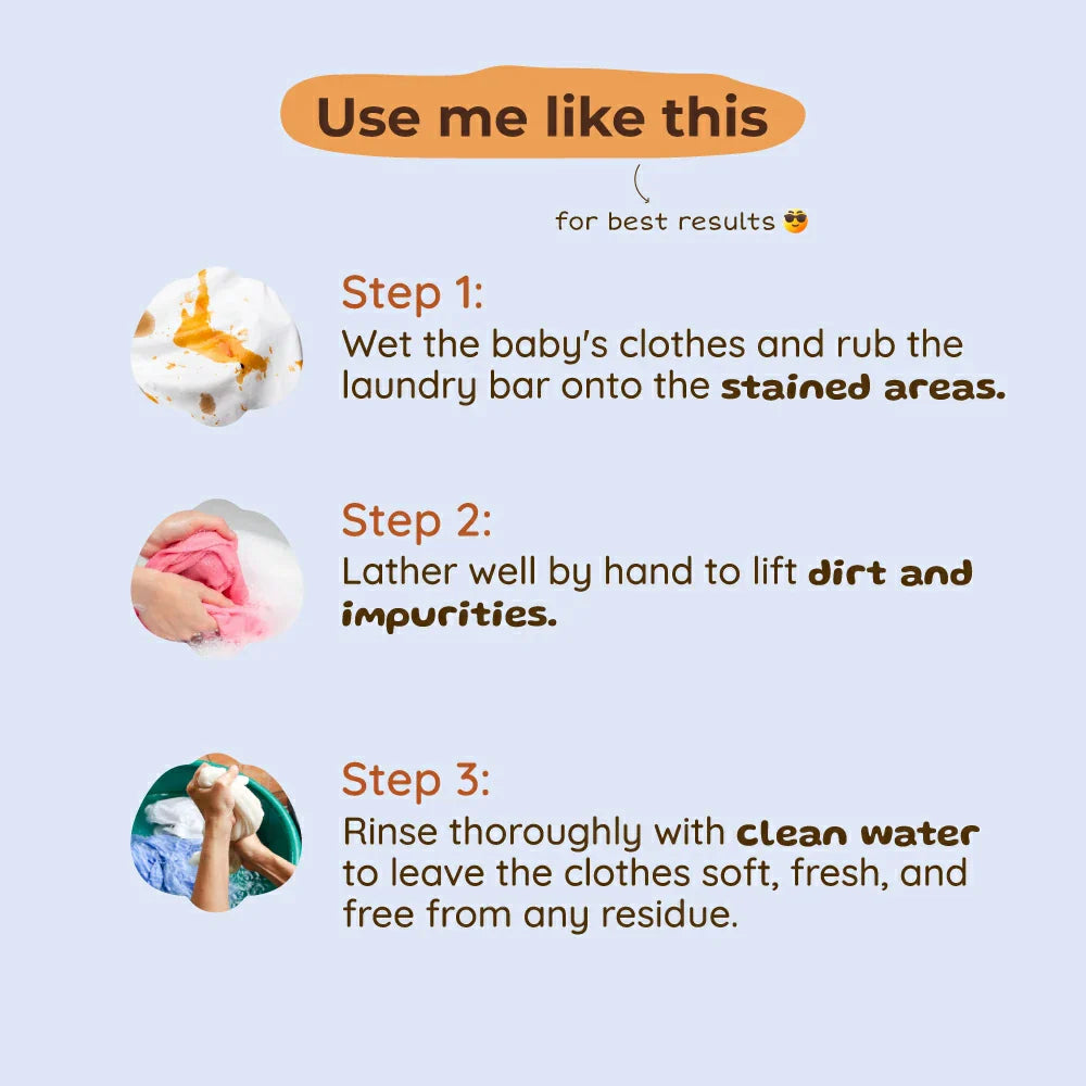 Natural Baby laundry washing bar (Coconut Oil based) - pack of 4