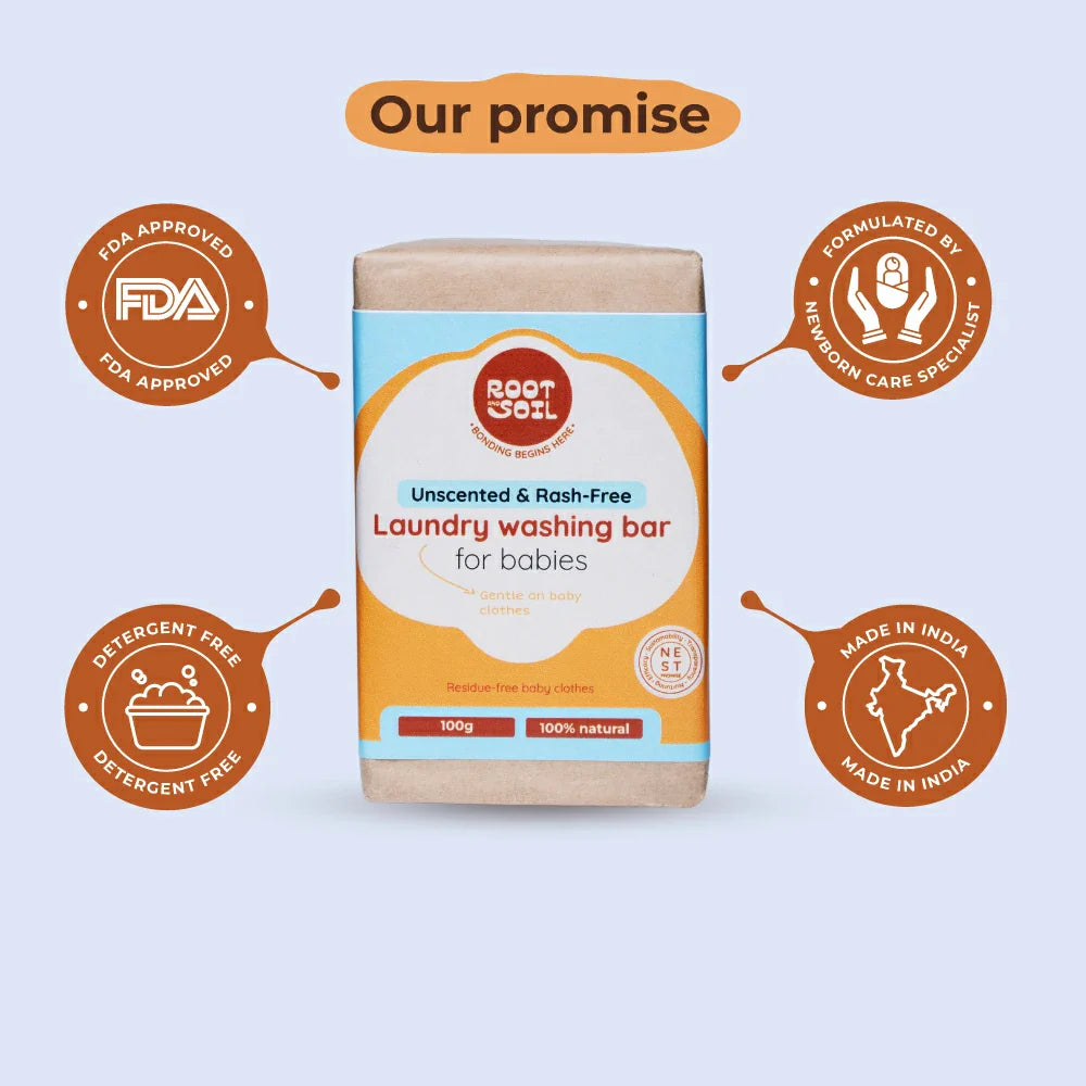 Natural Baby laundry washing bar (Coconut Oil based) - pack of 4