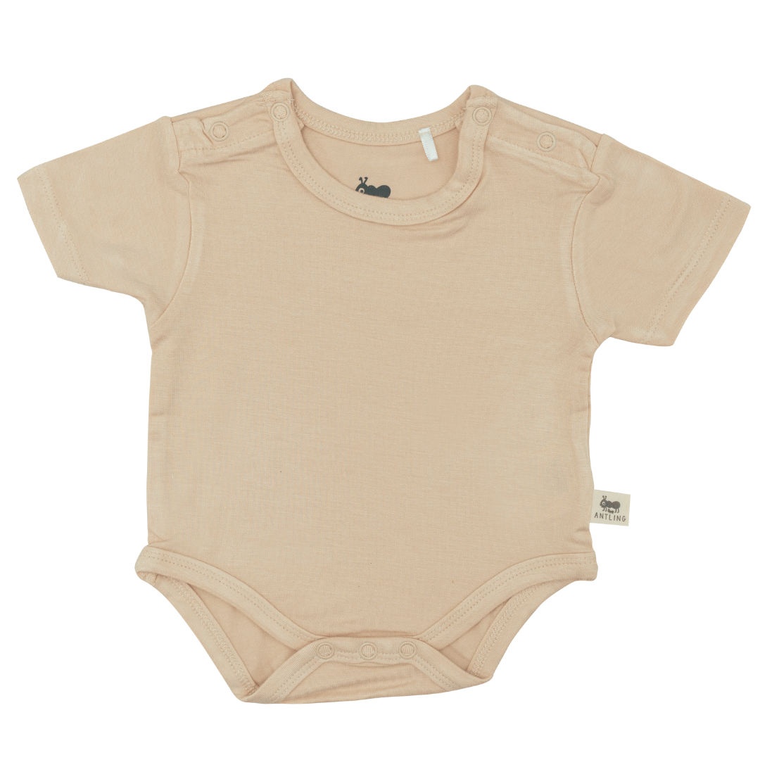 Safe Bamboo Unisex Baby Half Sleeve Romper - Sand