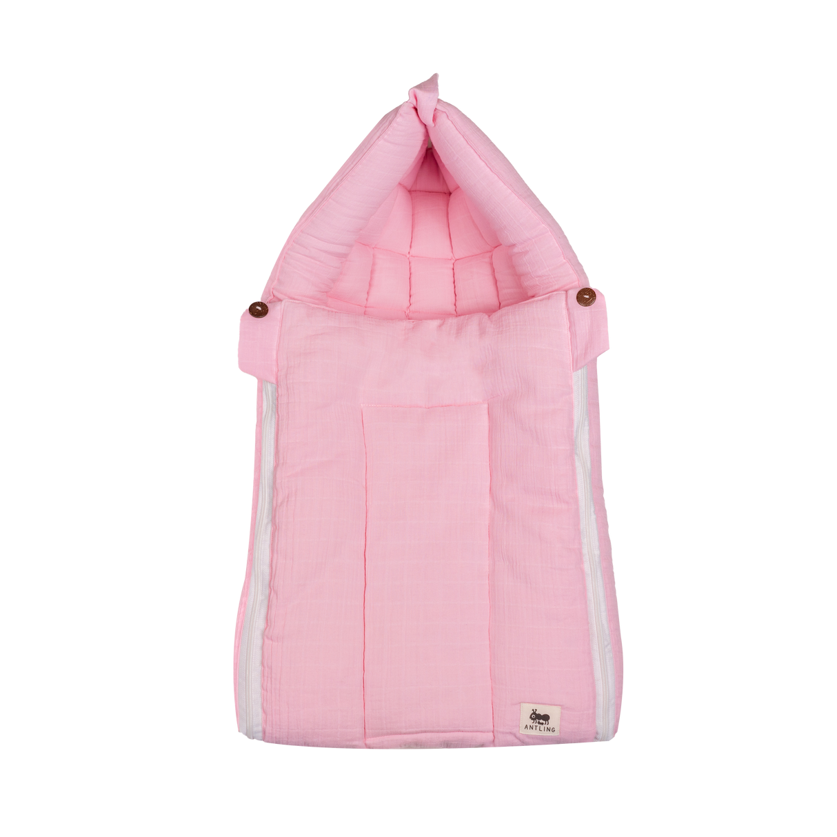 SoftNest - Premium Muslin Baby Nest cum Bed Set - Pink