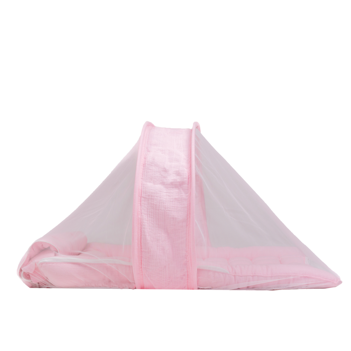 SoftNest - Premium Muslin Baby Nest cum Bed Set - Pink