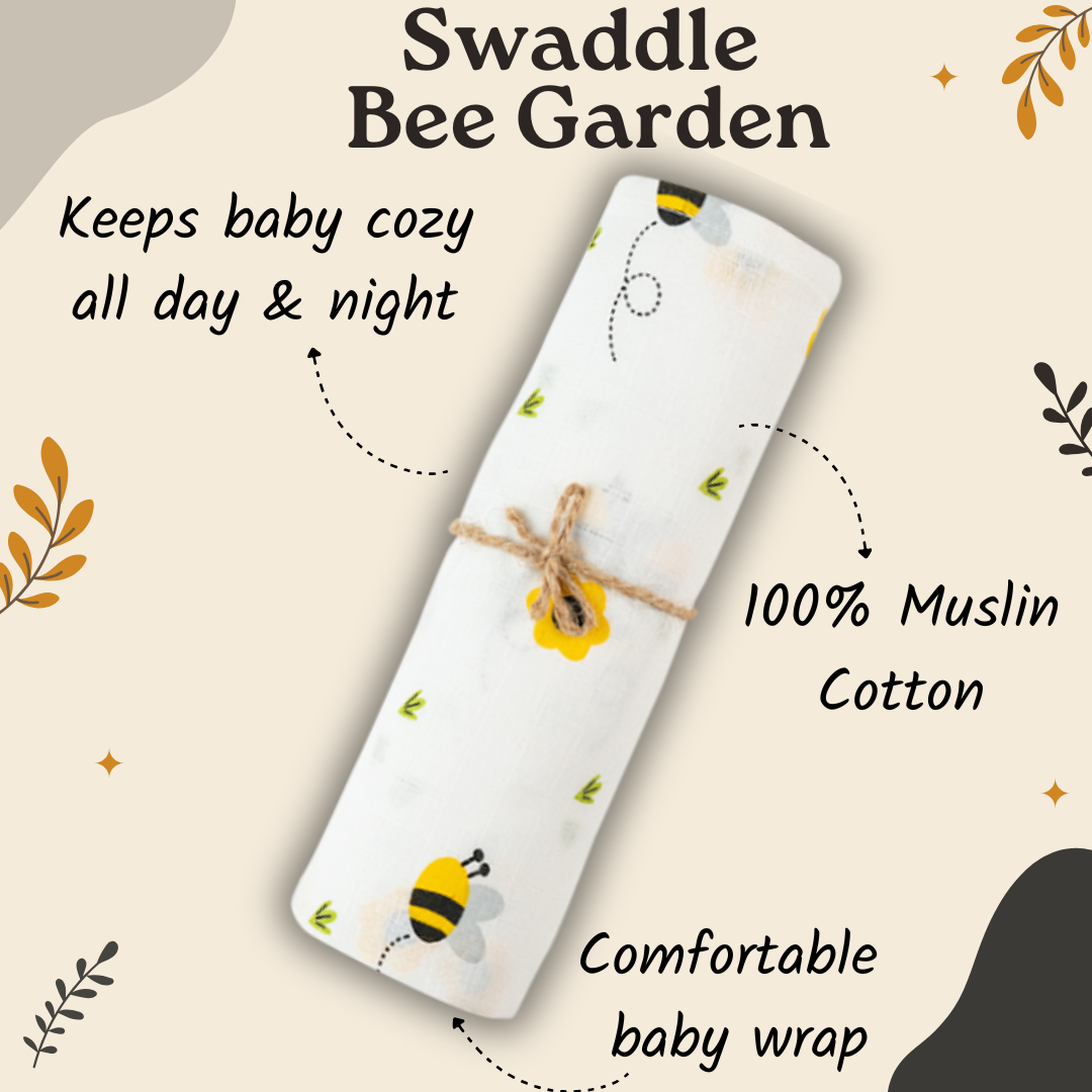 Muslin Swaddle - Bee Garden