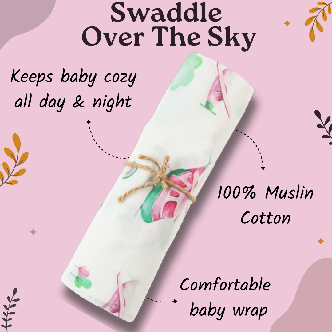 Premium Muslin Swaddle- Over The Sky