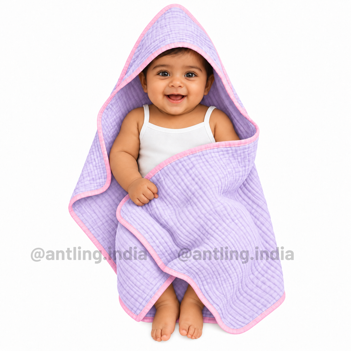 Premium Crinkled Muslin Hodded Towel