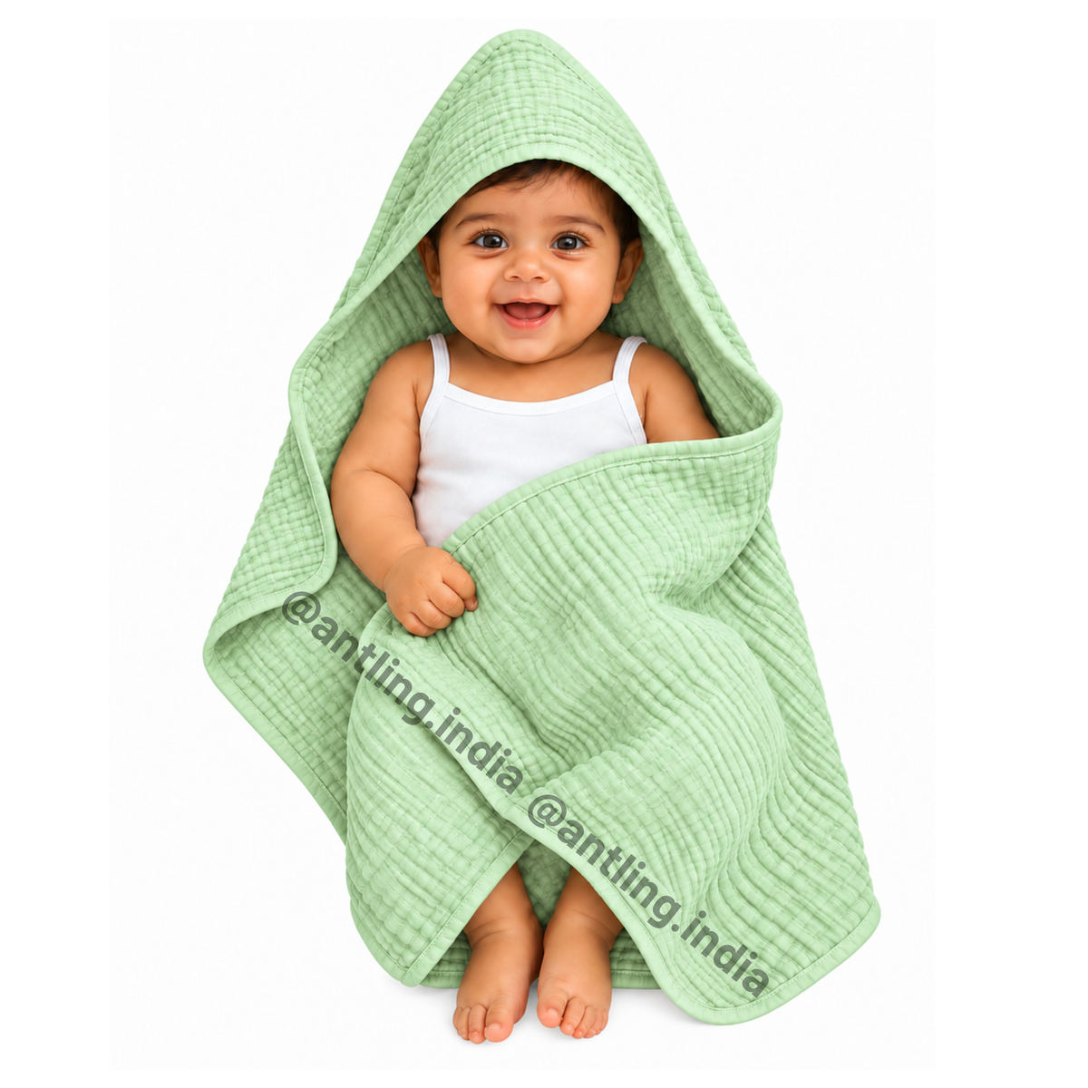 Premium Crinkled Muslin Hodded Towel
