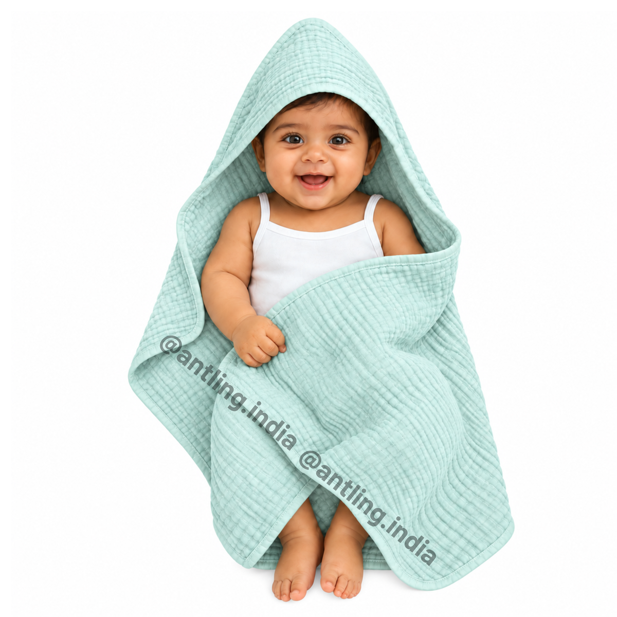 Premium Crinkled Muslin Hodded Towel