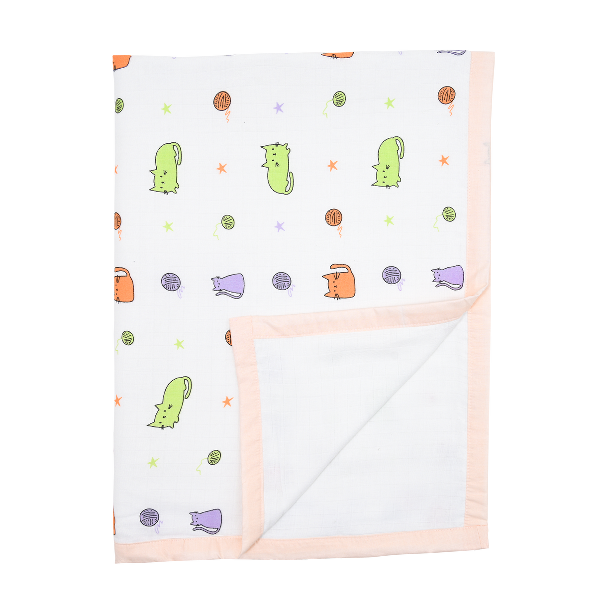Muslin Toddler Blanket (4 layers) - Cute Kitty
