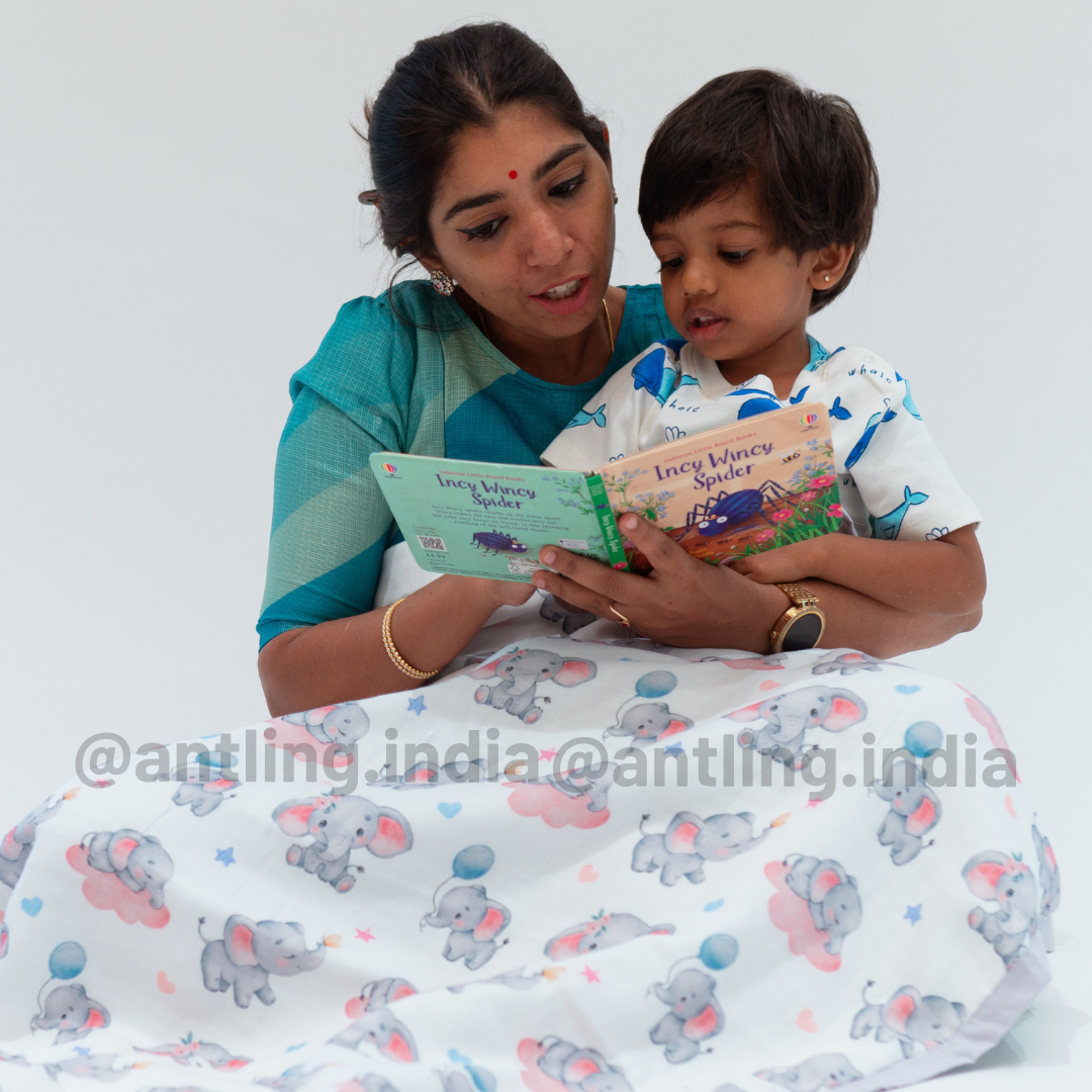 Premium Muslin Toddler Blanket (4 layers) - Elephant Dreams