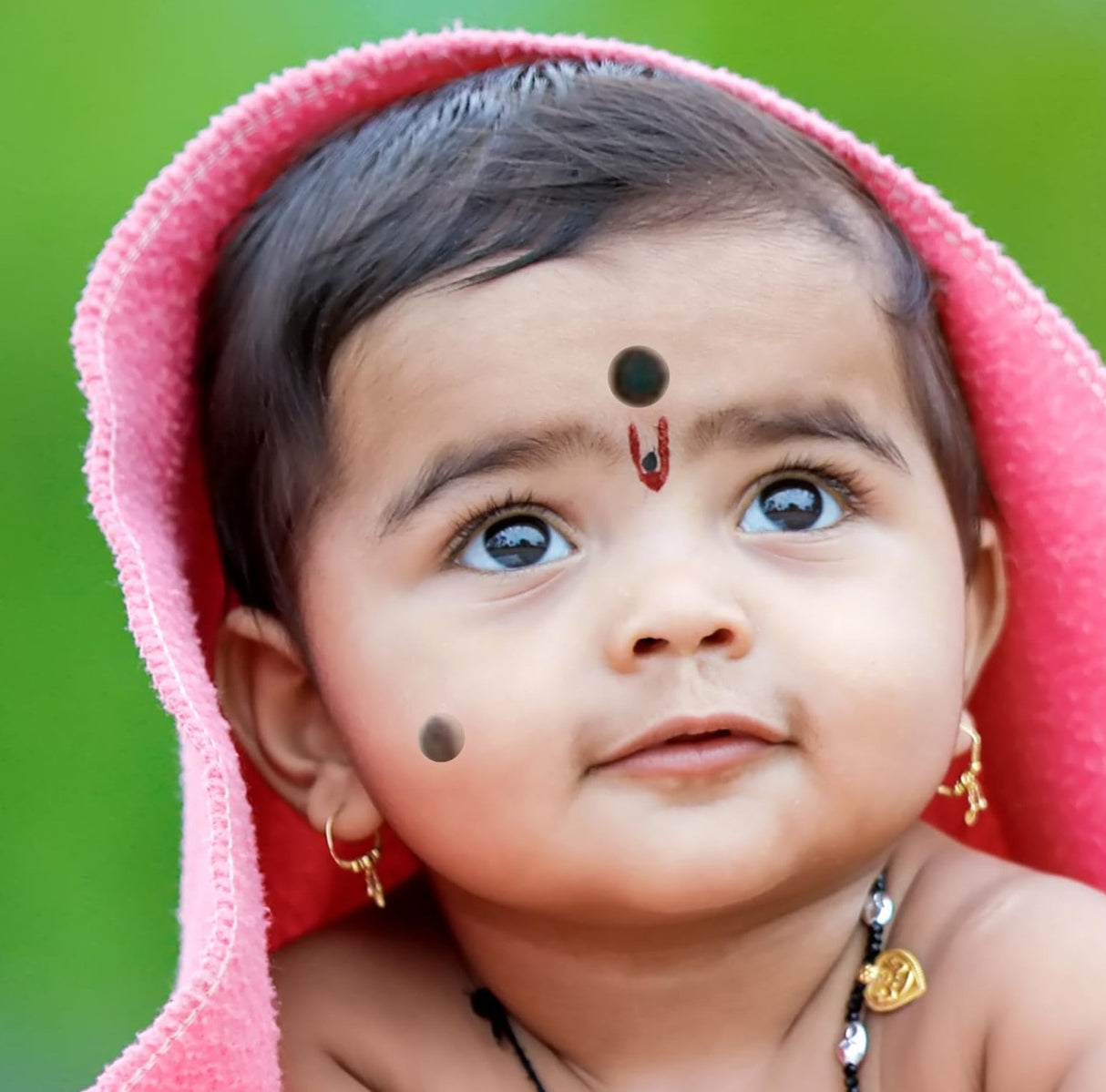 Vengai Pottu Black Bindi for Babies (Pack of 2)