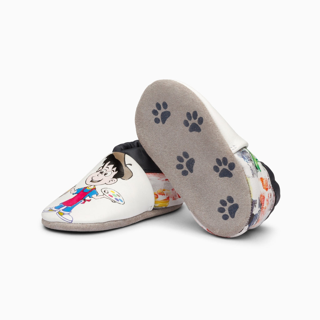 White Painter Leather Baby Shoe
