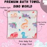 Premium Muslin Baby Bath Towel - Dino World