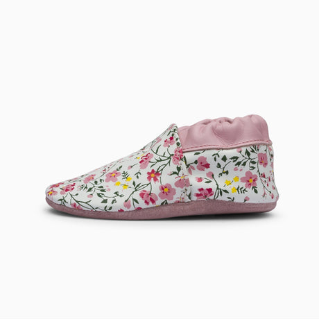 Pink Flowers Leather Baby Shoe