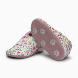 Pink Flowers Leather Baby Shoe