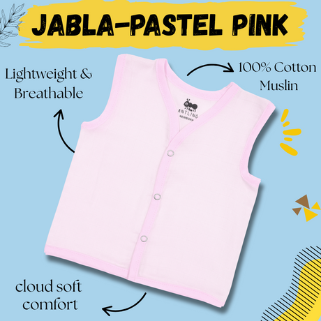 Muslin Jabla - Pastel Pink