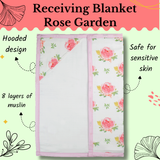 Premium 8 Layers Muslin Receiving Blanket - Rose Garden