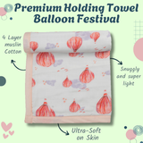Premium 4 Layers Muslin Holding Towel - Balloon Festival