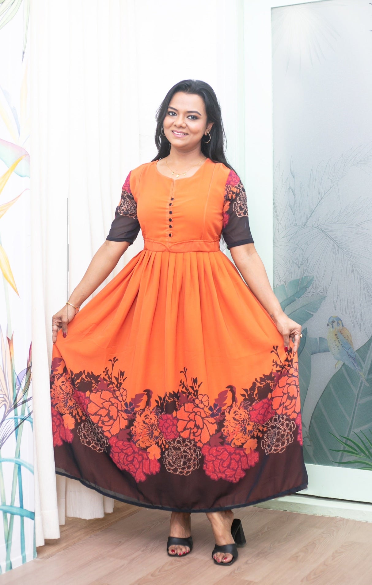 Frock- Coral Maternity Feeding Dress