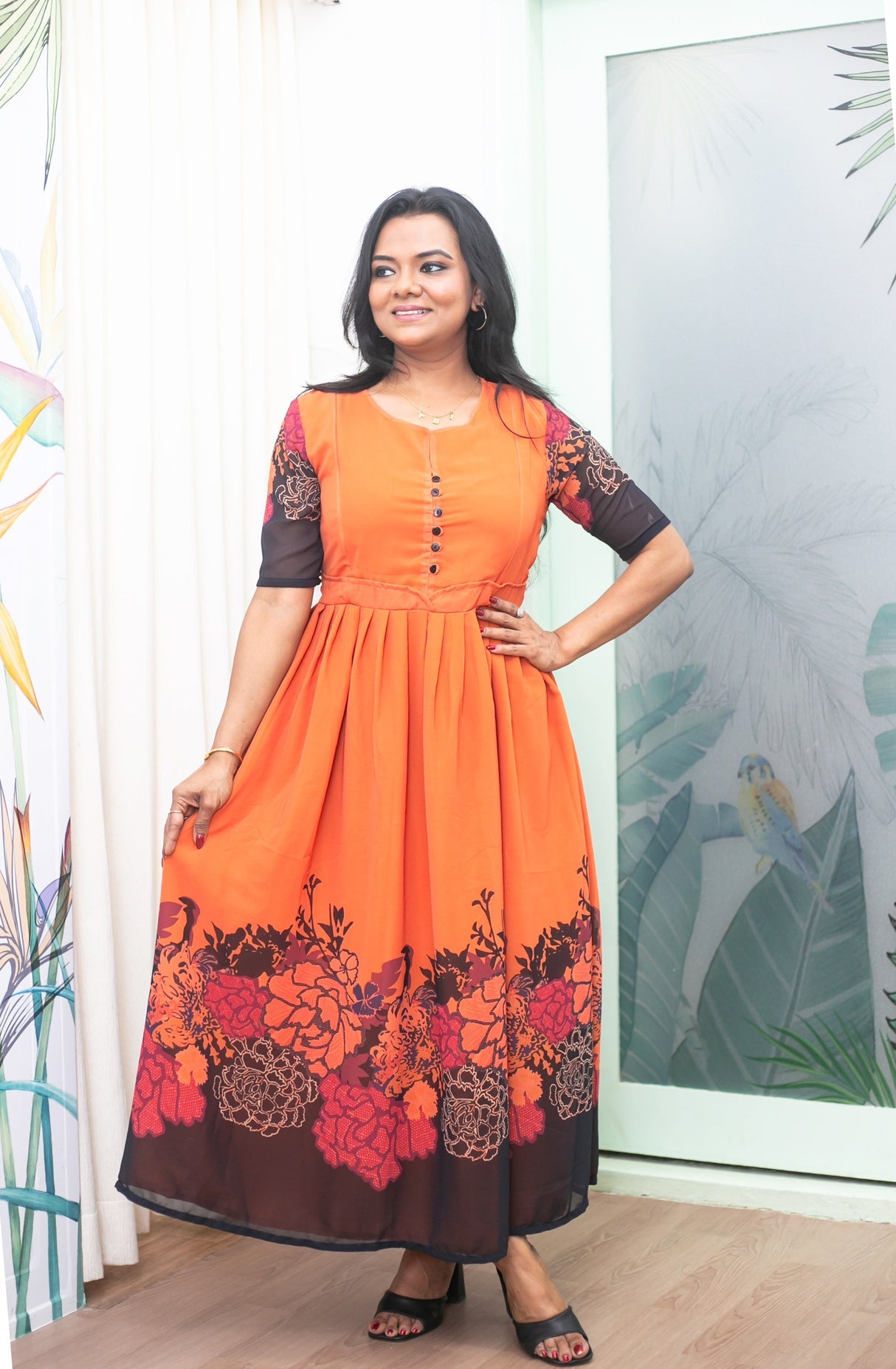 Frock- Coral Maternity Feeding Dress