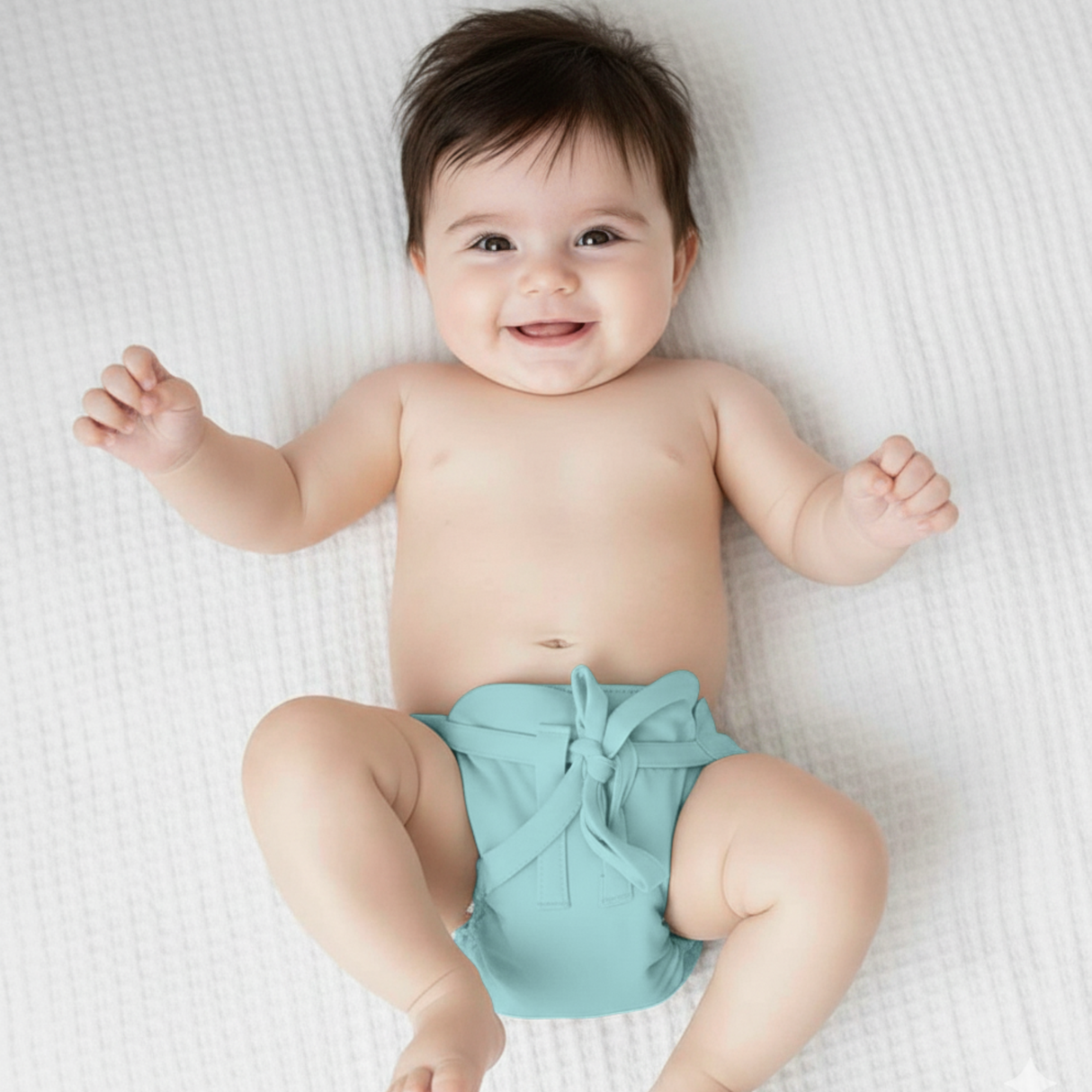 100% Pure Cotton Muslin Soft Cyan Nappy - Newborn (Pack of 2)