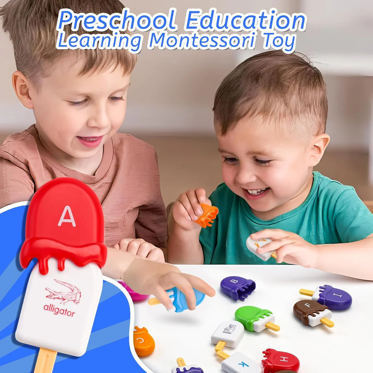 Alpha Scoops Ice Cream Montessori Alphabet Matching Game (52 pcs)