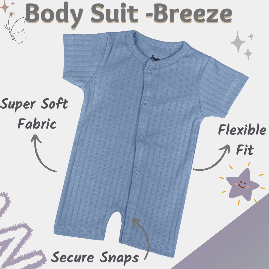 Premium Short-Sleeved Baby Bodysuit - Breeze
