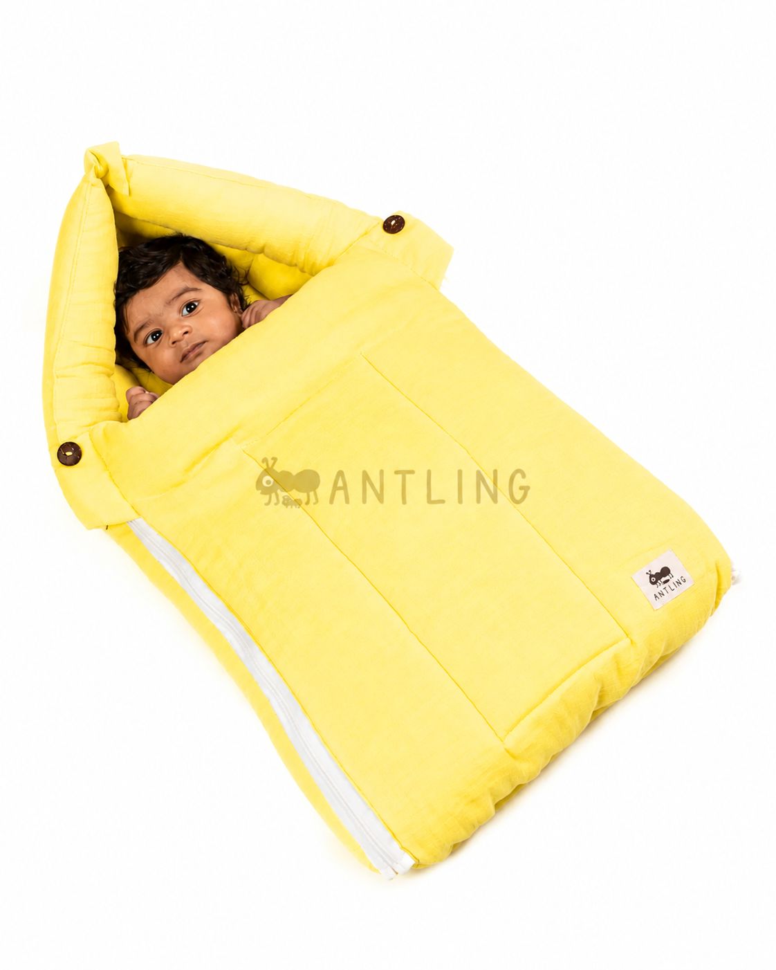 SoftNest - Premium Muslin Baby Nest cum Bed Set - Yellow