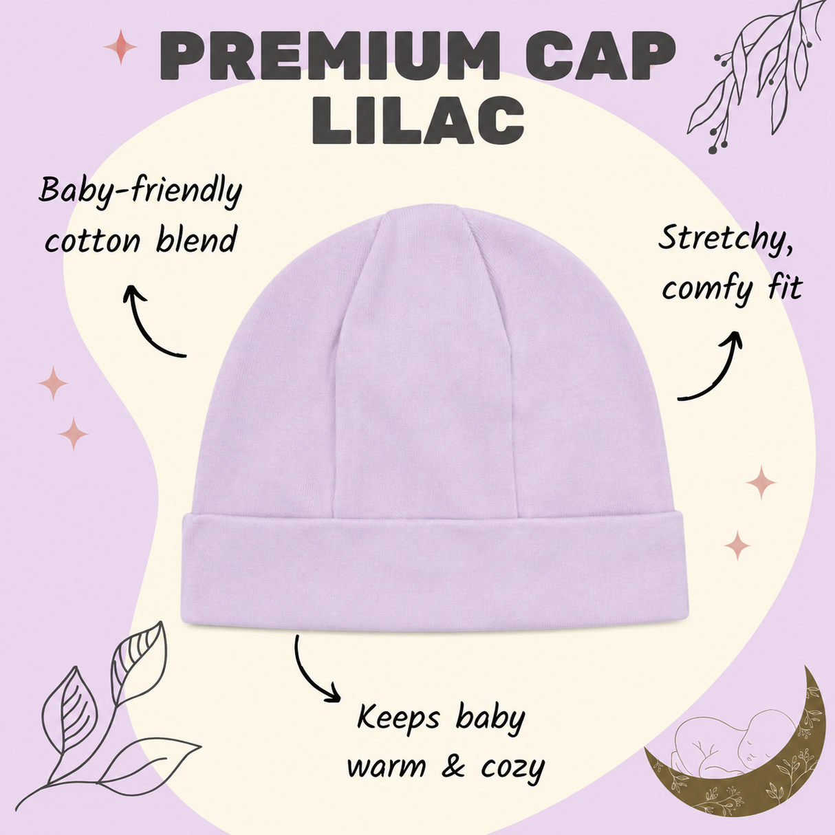 Premium Baby Cap - Lilac