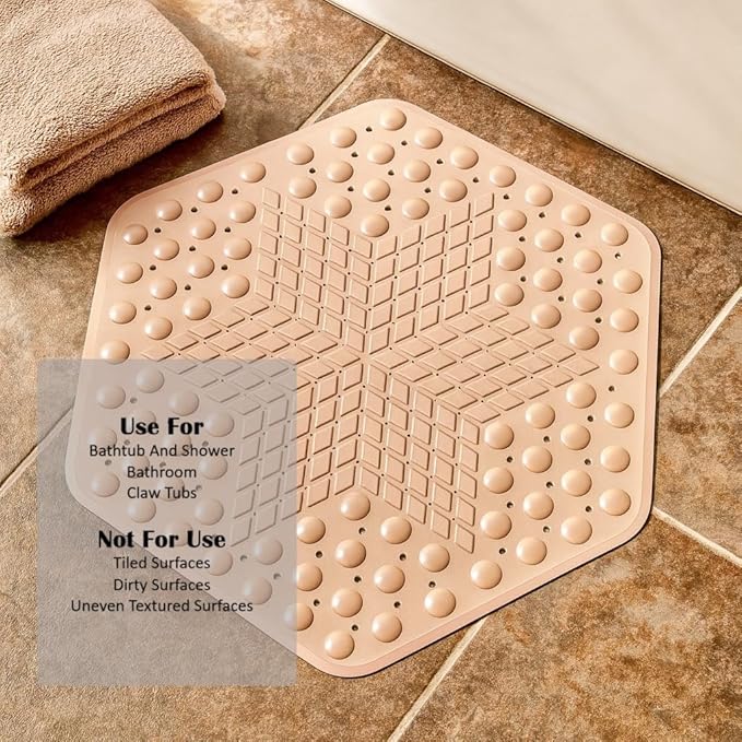 Anti Slip Bathroom Mat for Pregnant Moms and Kids | Hexagonal