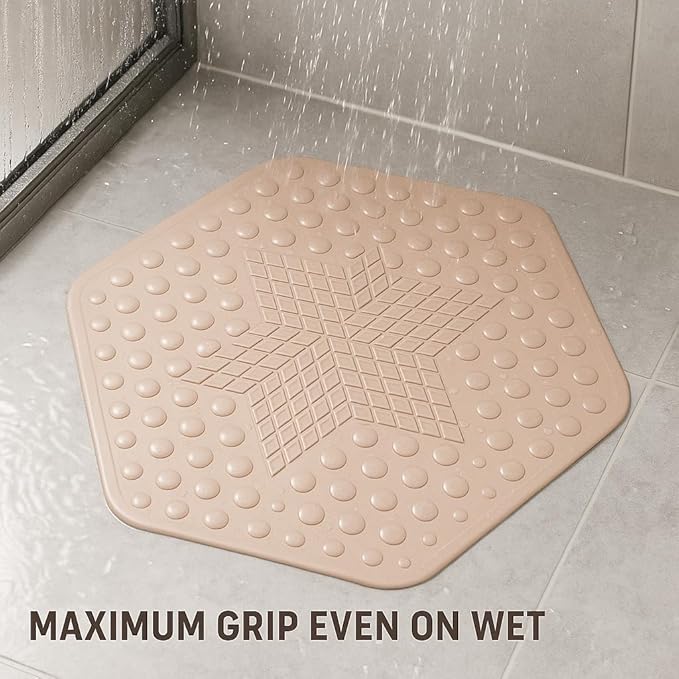 Anti Slip Bathroom Mat for Pregnant Moms and Kids | Hexagonal