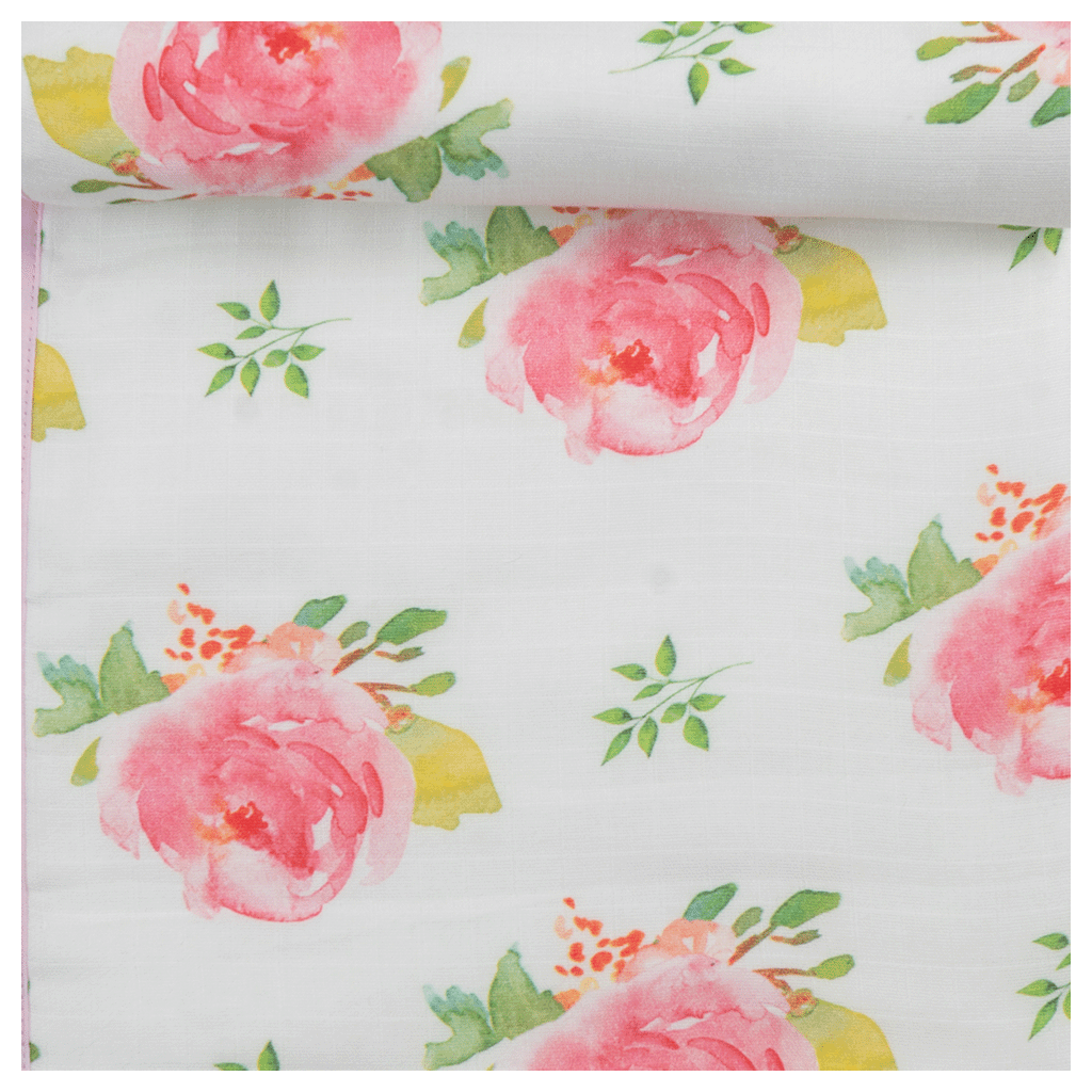 Premium 4 Layers Muslin Holding Towel - Rose Garden