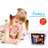 Jar Melo Jumbo Sidewalk Chalk - 24 Colors Kit with 2 Holder
