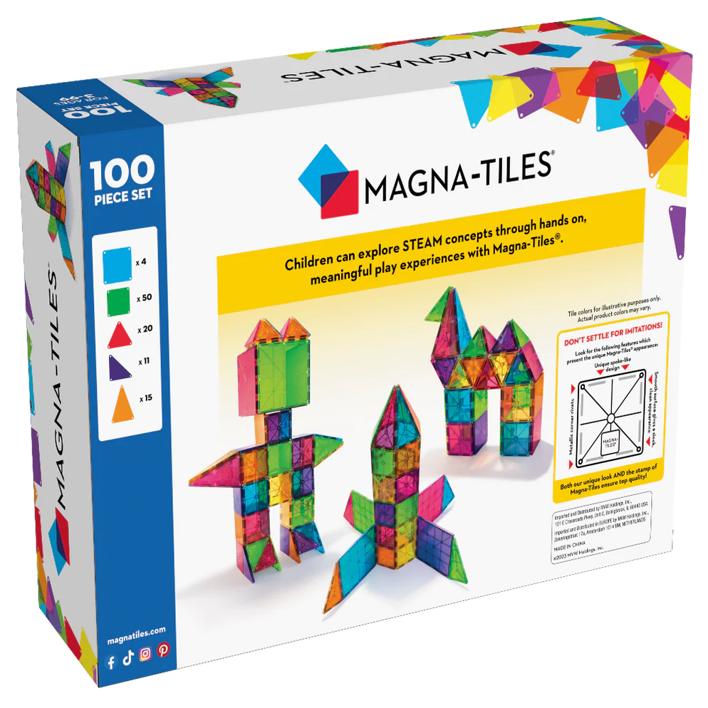 Magna Tiles Clear Colors 100 Piece Set